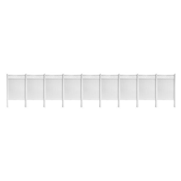Uyardus 8'H x 6'W x 9 set Panel Top See Through 8x6PVC Outdoor Privacy Screen Fence Panels