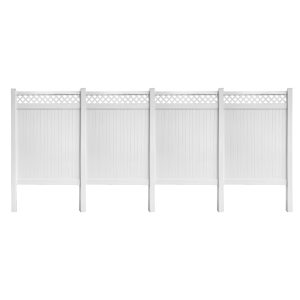Uyardus 8'H x 6'W x 4 set Panel Top See Through 8x6 PVC Outdoor Privacy Screen Fence Panels