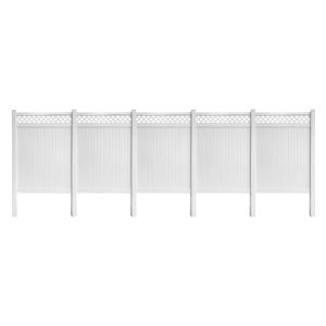 Uyardus 8'H x 6'W x 5 set Panel Top See Through 8x6 PVC Outdoor Privacy Screen Fence Panels