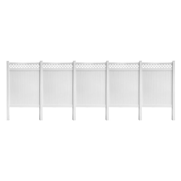 Uyardus 8'H x 6'W x 5 set Panel Top See Through 8x6 PVC Outdoor Privacy Screen Fence Panels