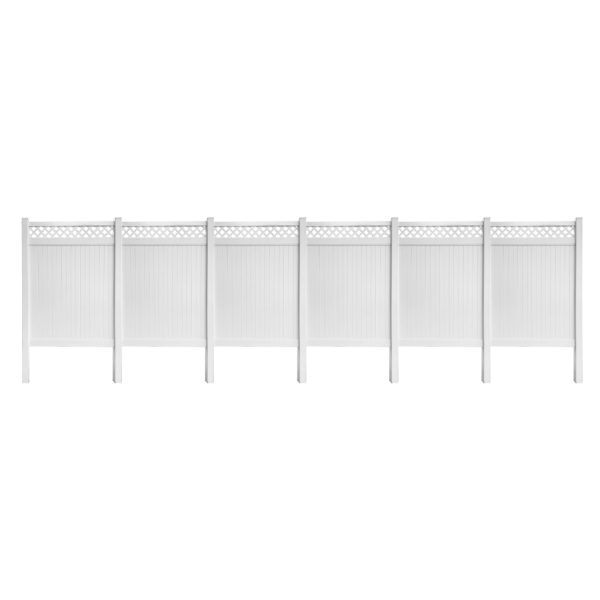 Uyardus 8'H x 6'W x 6 set Panel Top See Through 8x6 PVC Outdoor Privacy Screen Fence Panels