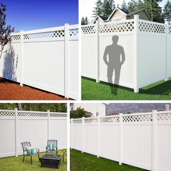 Uyardus 8'H x 6'W x 5 set Panel Top See Through 8x6 PVC Outdoor Privacy Screen Fence Panels - Image 6