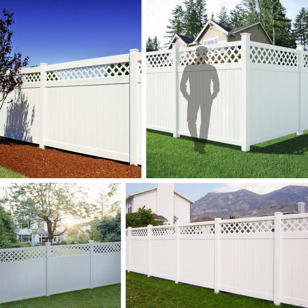 Uyardus 6'H x 6'W With See Throught Topper PVC Outdoor Privacy Screen Fence Panels - Image 6