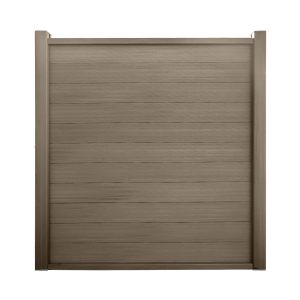 Uyard Walnut wood WPC Privacy Fence Panels for Outside,6ft(W) x 6ft(H) Outdoor Privacy Panels with 2 Posts,Wind Resistant Wood Plastic Composite Fencing Panels for Patio,Backyard,Garden and Swimming Pool