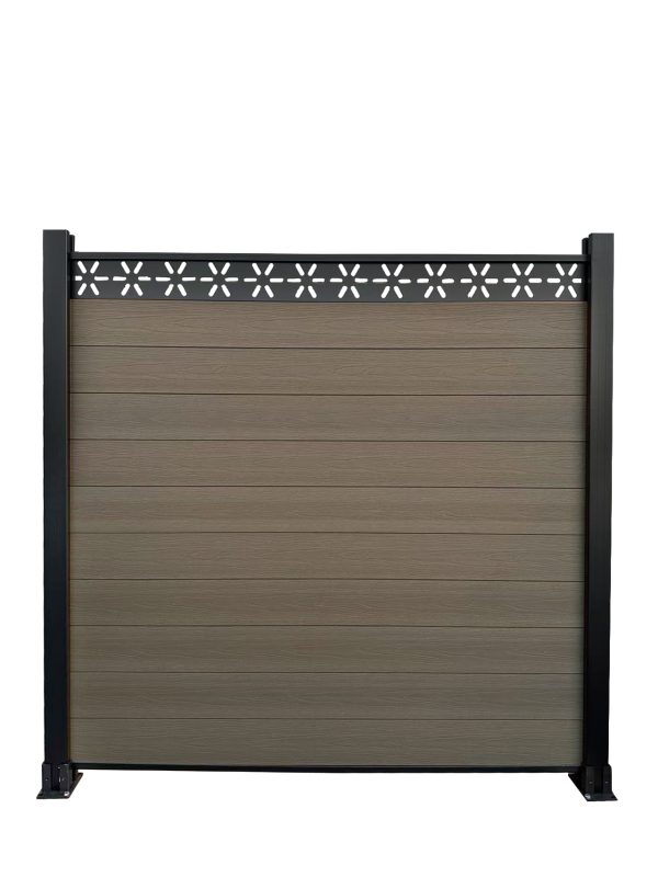 uFence By UyardFence PP Polypropylene +Wood Fiber Composite Material fence Privacy fencing protects your privacy and security while better decorating your yard 6ft x 6ft With Star Aluminum toper Dirt Brown - Image 3