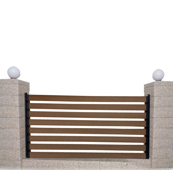 uFence By UyardFence Aluminum Post WPC half-see-through fence Privacy fencing protects your privacy and security while better decorating your yard 4ft x 6ft (Wall) Light Brown - Image 3
