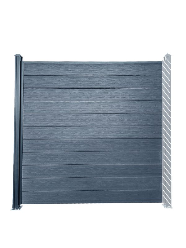 uFence By UyardFence PP Polypropylene +Wood Fiber Composite Material fence Privacy fencing protects your privacy and security while better decorating your yard 6ft x 6ft Light Gray /Grey