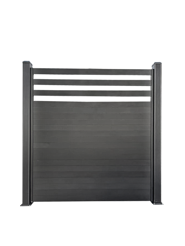 uFence By UyardFence PP Polypropylene +Wood Fiber Composite Material fence Privacy fencing protects your privacy and security while better decorating your yard Grey 6ft x 6ft Top See Through